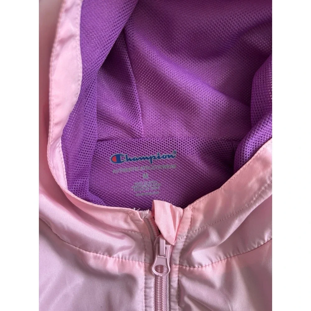 Champion Windbreaker Jacket Kids Size M Pink‎ Blue Purple Hooded Full Zip